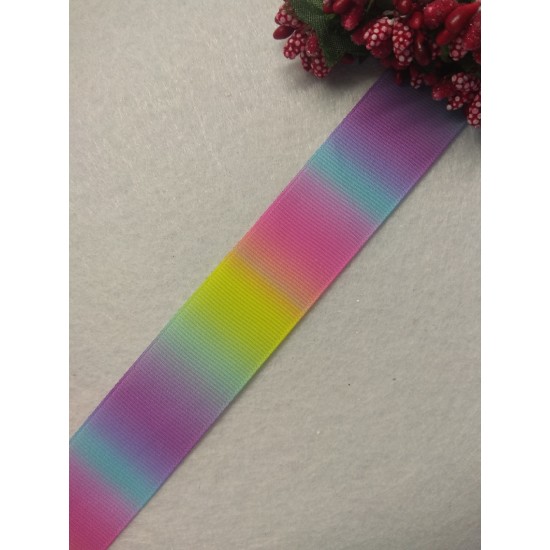 Репсовая лента с рисунком "Градиент" 25 мм , цена за 1 м